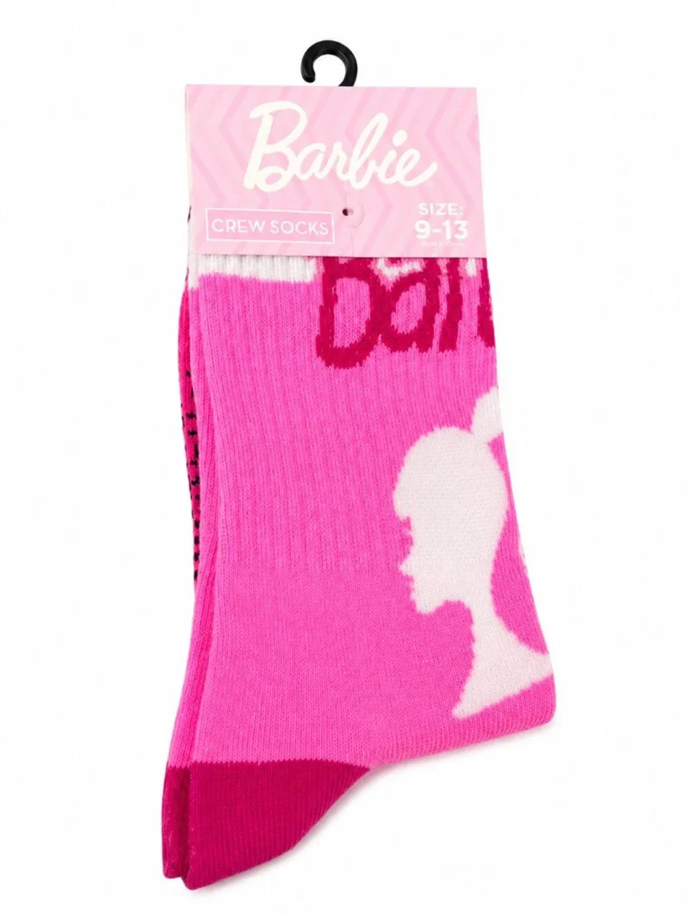 NWT Barbie Socks 2 Pairs Ombre & Logo Print Pink Black